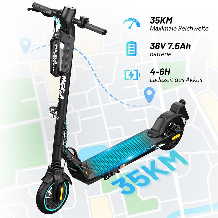 Mega Motion M5-HB15 ABE SW 19kmh 35km 350W 100kg E-Scooter ABE