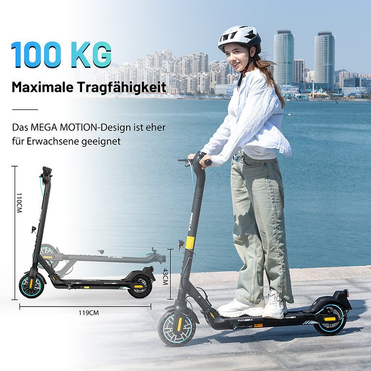 Mega Motion M5-HB15 ABE SW 19kmh 35km 350W 100kg E-Scooter ABE