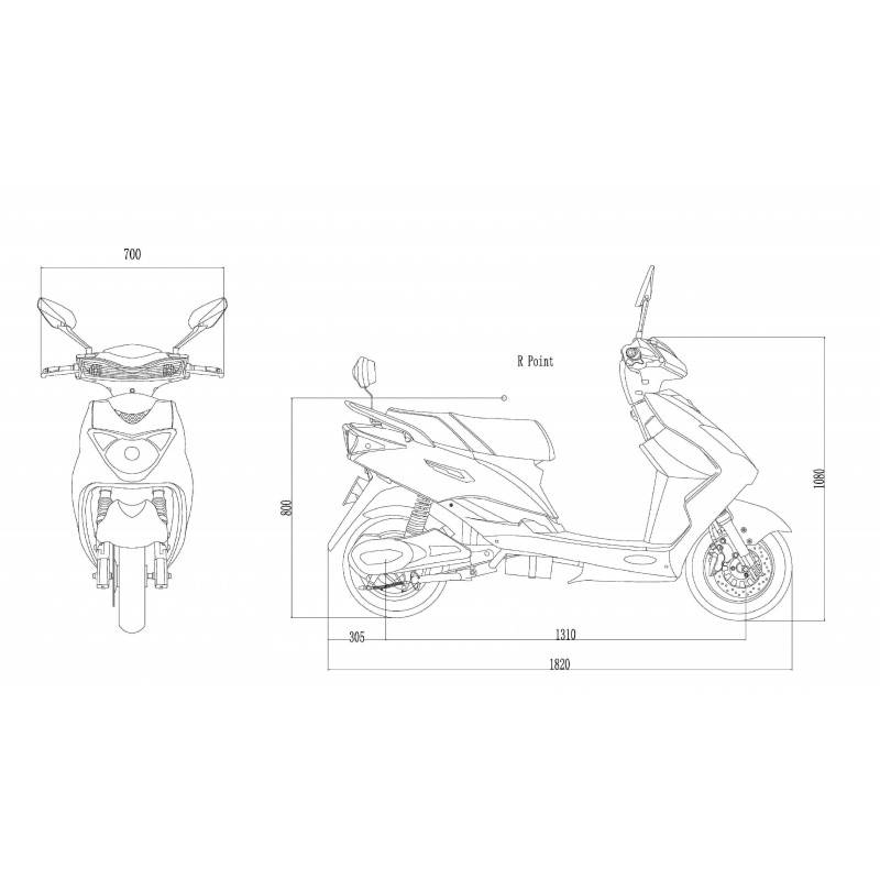 Futura Eagle Li Li-Io 45kmh/1600W/60V/20Ah/183kg/60km SW E-Roller