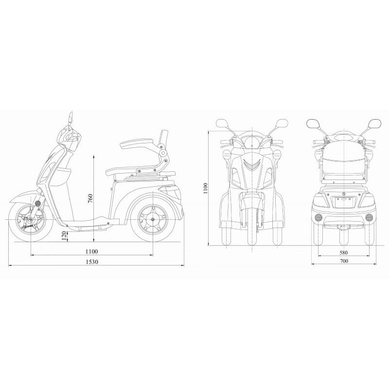 Futura Vita Care 1000 Li Li-Io 25kmh/1000W/30Ah GR Seniorenmobil