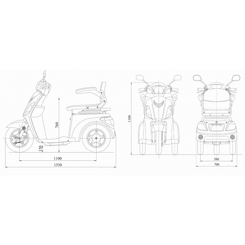 Futura Vita Eco Li-Io 25kmh/800W/20Ah/134kg/60km GR Seniorenmobil